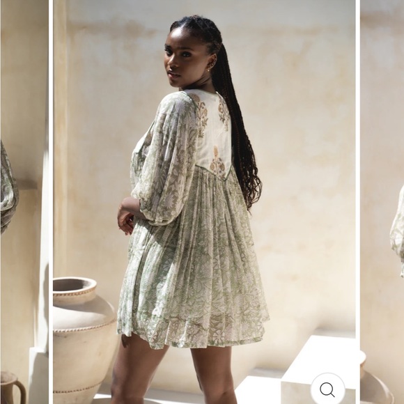 NWT Daughters of India Diya Mini Dress in Pistachio, sz XL - Picture 8 of 15